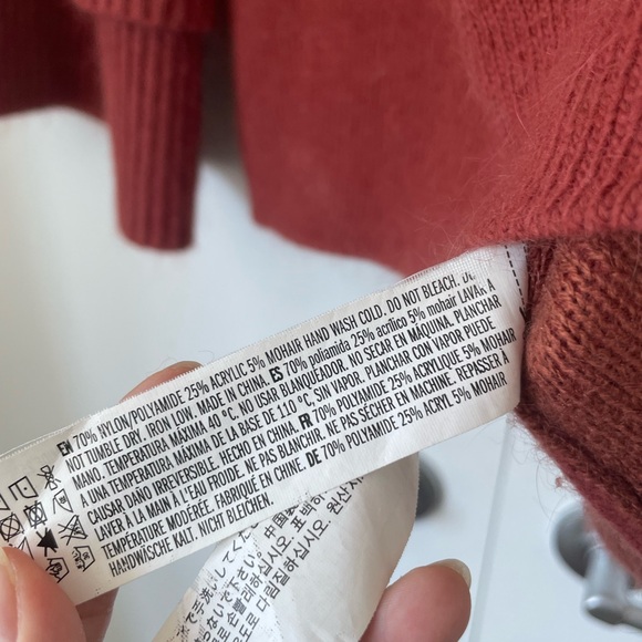 Burnt Red Mohair sweater with balloon sleeves - Picture 4 of 4